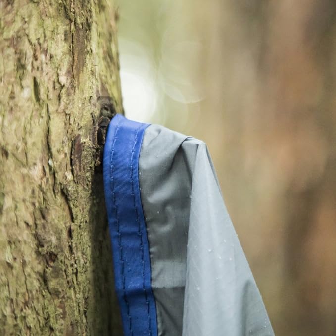 Ultralight Backpacking Tarp Ground Cloth 2.7 oz Waterproof Mini Pocket Blanket 27.5 x 48 Inches Compact Packable Groundsheet Hiking Gear for Two Pouch and Carabiner by DAKOUT Gear