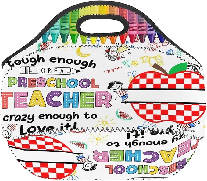 Neoprene Lunch Bags Thermal Insulated Lunch Tote Bag Reusable Washable Neoprene Picnic Bag for Women Men
