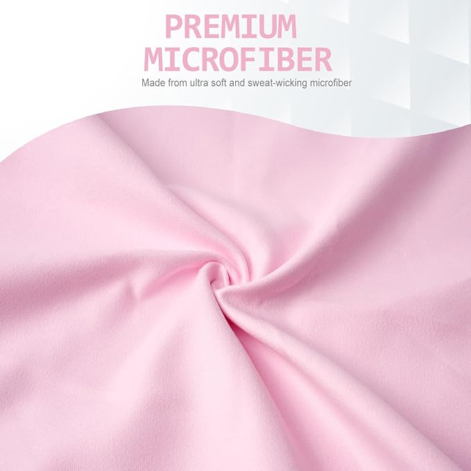 Eunzel Quick Dry Camping Towel, Microfiber Travel Towel 3 Size at 1 Pack,Fast Drying Towel Set for Camping, Beach, Gym, Sports, Yoga & Swimming Pool, Light Pink