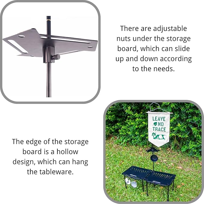 SoloWilder Camping Lamp Rack Aluminum Hanging Lantern Holder BlackBee Detachable Lightweight Stand