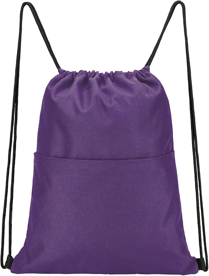 Vorspack Drawstring Backpack Water Resistant String Bag Sports Sackpack Gym Sack with Side Pocket for Men Women