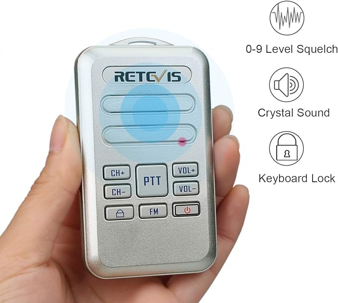 Retevis RT20 Rechargeable Walkie-Talkie,Wearable Small Walkie Talkie for Seniors Adults Elderly,Loud Sound,FM,Compact Mini 2 Way Radios for Healthcare Hospital Biking Camping Skiing Gift(3 Pack)