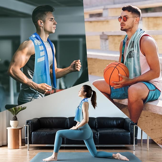 Luwint 2Pack Cooling Towel, Microfiber Quick Dry and Wet Ice Cooling Neck Scarf for Sport Workout