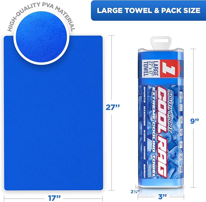 Cool RAG Extreme Cooling Towel for Heat Relief - PVA Cooling Towel for Workout, Gym, Running and for Other Outdoor Sports - Cooling Rag for Neck - Cool Towel for Quick Cooling