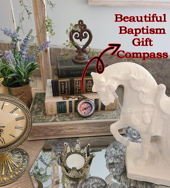 Gift for Grandson Brass Compass Engraved Quote | Memory Present to My Grandson Birthday, Baptism, Graduation, Confirmation, Love, Gift idea by Grandpa Grandma, 2025 Gift