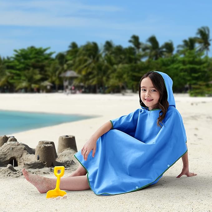 YINHANG Changing Robe Swim Poncho Quick Dry Microfiber Hooded Beach Towel for Surfing, Swimming, Travelling, Camping, Pool, Bath