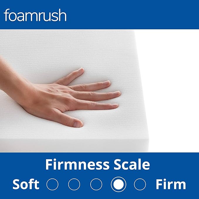 FoamRush 6-Inch Bunk (30" x 72") High Density Foam RV Mattress Replacement with Cotton Cover, Medium Firm, Pressure Relief, Travel Camper Trailer Truck, Made in USA, CertiPUR-US Certified
