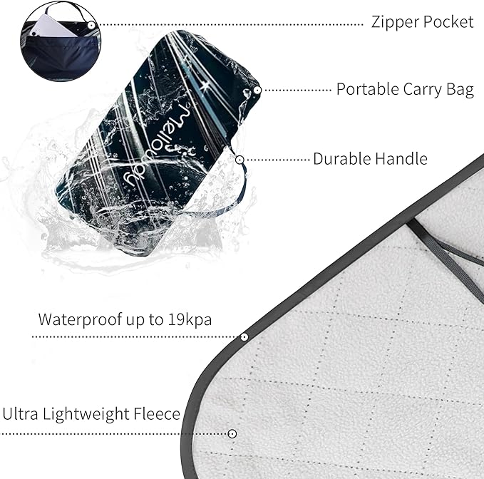 Mellowdy Companion Outdoor Printing Blanket Waterproof, Wind-Resistant, Utility Blanket for Camping, Picnic, Stadium, Beach, Gameday, Travel, Foldable with Carrying Bag(Snowboarder Painting,55x80)