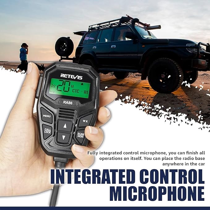 Retevis RA86 GMRS Mobile Radio with Antenna, GMRS Communicate Kit Include RT97 GMRS Base Station(1 Pack), RB17P GMRS Radio Handheld(2 Pack), Long Range Relay Communication Set for RV Off-Roading