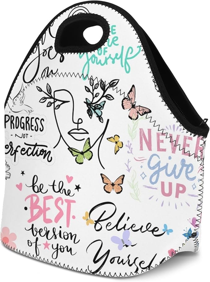 Neoprene Lunch Bags Thermal Insulated Lunch Tote Bag Reusable Washable Neoprene Picnic Bag for Women Men