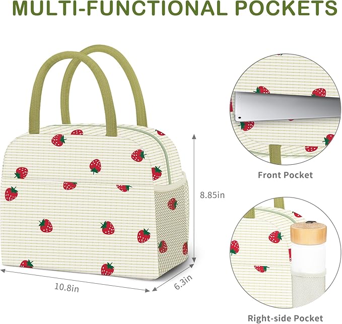 Lunch Bag Lunch Box for Women Men Reusable Insulated Lunch Tote Bag, Handbags Case High Capacity for Travel Work Picnic