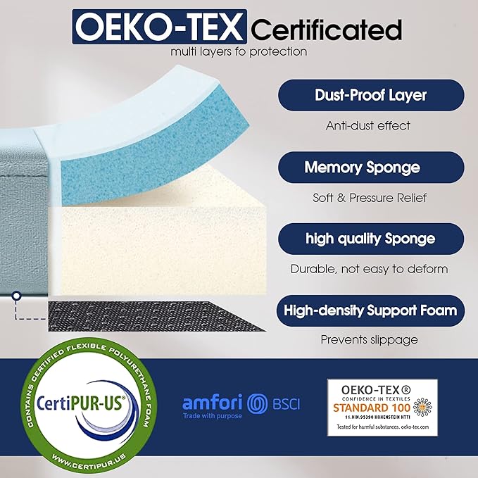 Bedluxury Memory Foam Camping Mattress Pad, CertiPUR-US Roll Up Mattress, Cot Mattress Pad, Guest Bed Roll for Sleepover, Floor Sleeping Mat Pad for Car Camping, Travel Sleep Mat