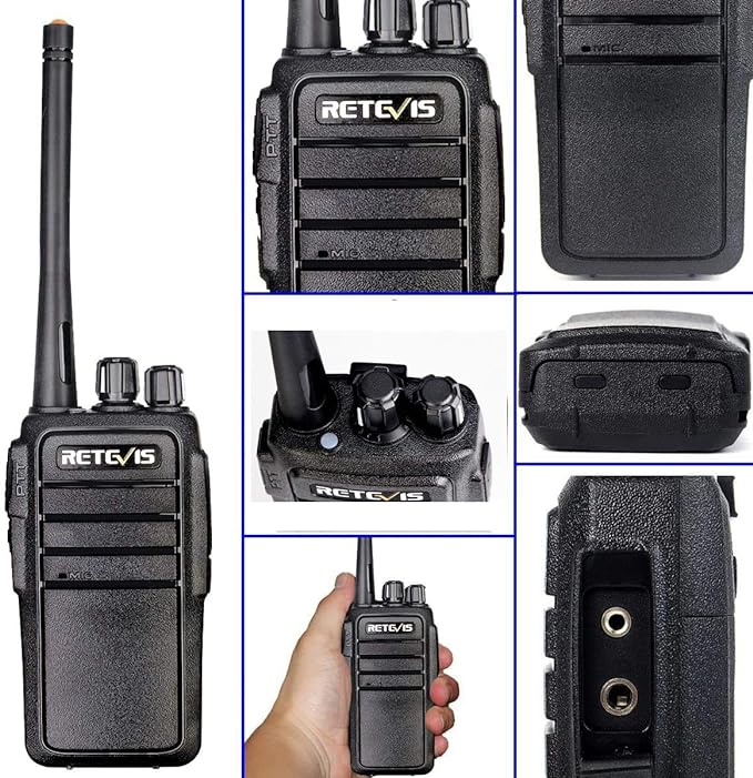 Retevis RT21 Updated 3000mAh Two Way Radios Long Range,Walkie Talkies with Earpiece,SOS Alarm,16CH,Portable 2 Way Radios for Security Cruise Camping Events(4 Pack)