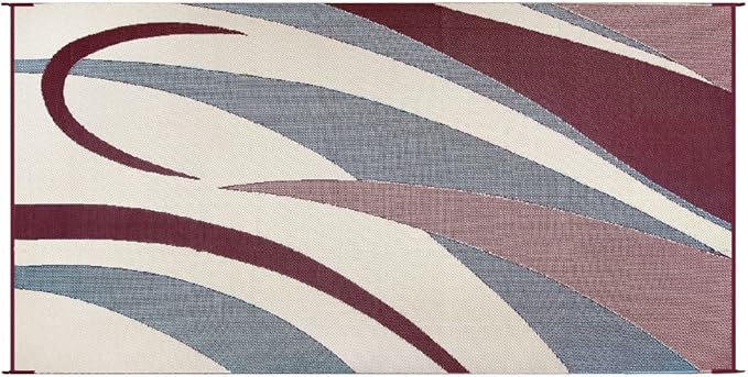 Stylish Camping GB5 Burgundy/Black 8' x 16' Graphic Mat