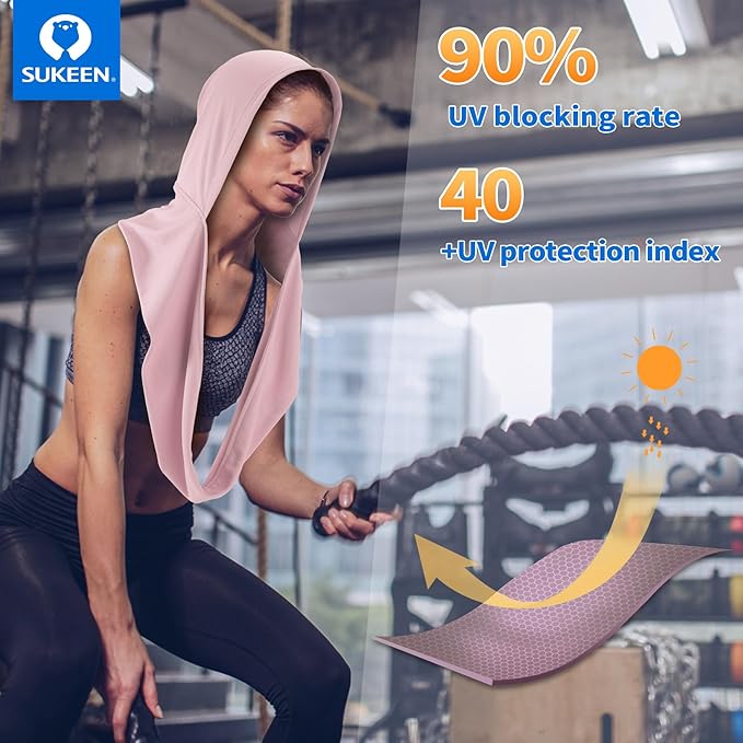 Cooling Hoodie Towel - Stay Cool & Comfortable - Versatile Neck Wrap Scarf & Head Towel - Soft & Lightweight Hoodie Towel - Perfect for Sports & Outdoor Activities