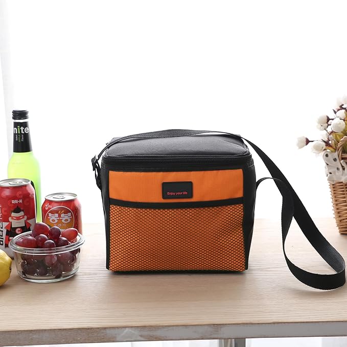 Nanxson 5L Lunch Bag Leakproof Thermal Cooler Lunch Box Adult Waterproof Insulated Lunch Tote Bag (5L,Orange)