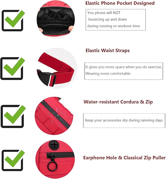 Outdoor Sports Utility Chest Pack,Tactical EDC Chest Bag For Men, Lightweight Conceal Chest Pouch Holster, Chest Rig Vest With Built-In Phone Holder For Workouts, Cycling & Hiking (Red)
