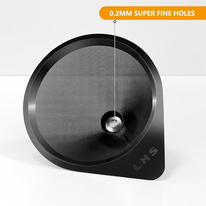 LHS Pour Over Coffee Dripper Reusable Coffee Filter Paperless Coffee Filter Stainless Steel Pour Over Coffee Maker Cone Coffee Dripper for 1-2 Cup,Black