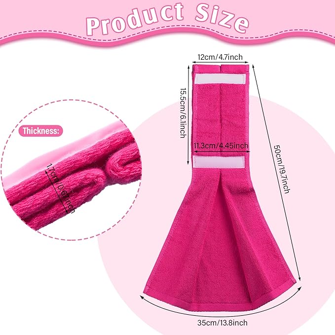 Shimeyao 2 Pcs Football Towel Cotton Sports Football Field Towel Pitching Towel with Closure Football Sweat Towel for Football Gym Men Women Accessories (Rose Red)