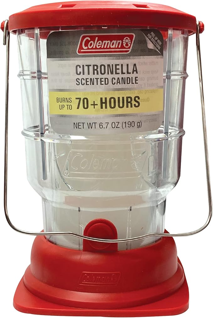 Coleman Citronella Candle & 70+ Hour Outdoor Candle Lantern Bundle - 11oz Tin Candle & 6.7oz Lantern for Camping, Picnics & Patio
