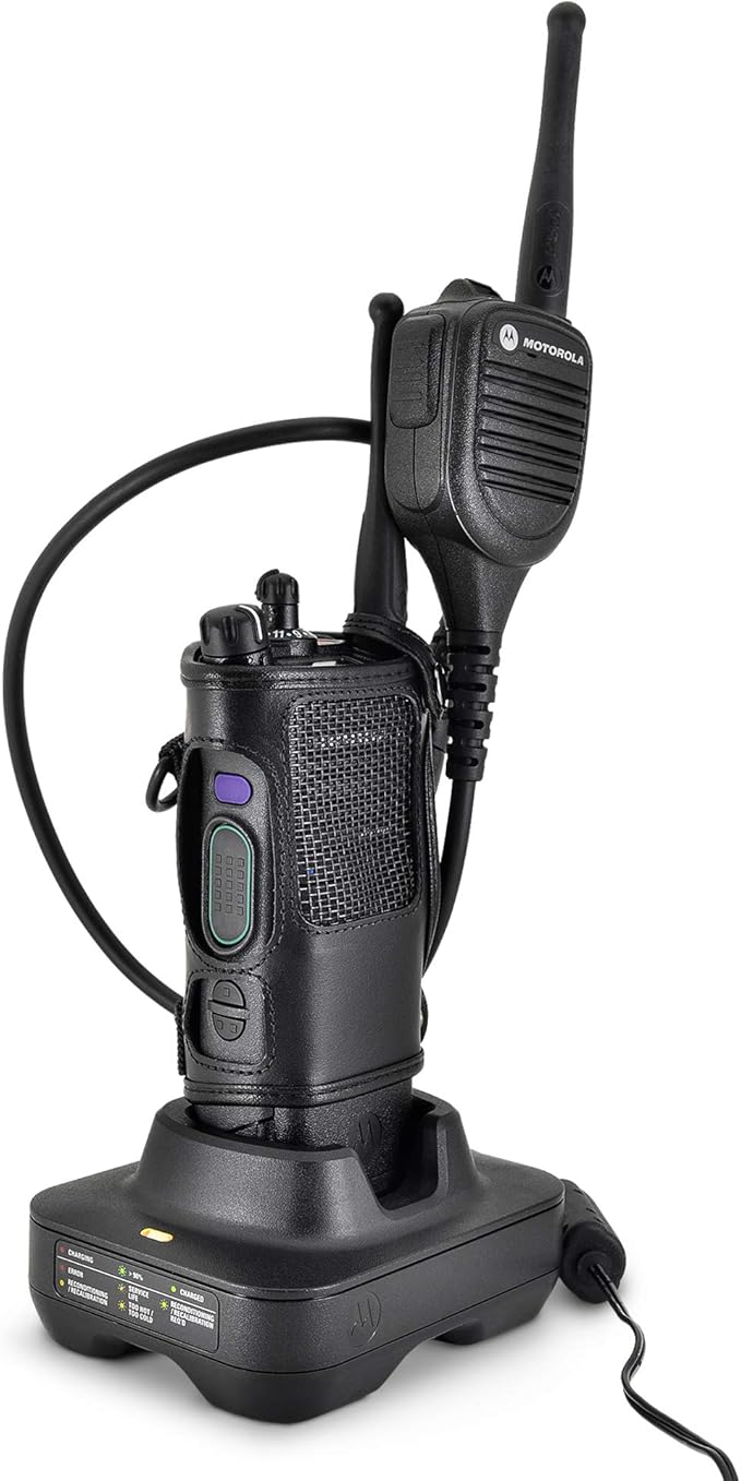 Turtleback Radio Holster for Motorola APX6000 – Durable Leather Belt Radio Holster – Durable Duty Belt Holder with D-Rings – All-Button Access – Fits Slim or Extended Battery