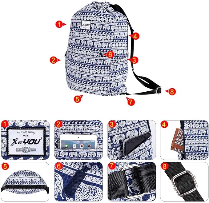 XEYOU Drawstring Sports Backpack Lightweight Gym Yoga Sackpack Shoulder Rucksack Casual Outdoor Daypack for Women and Men