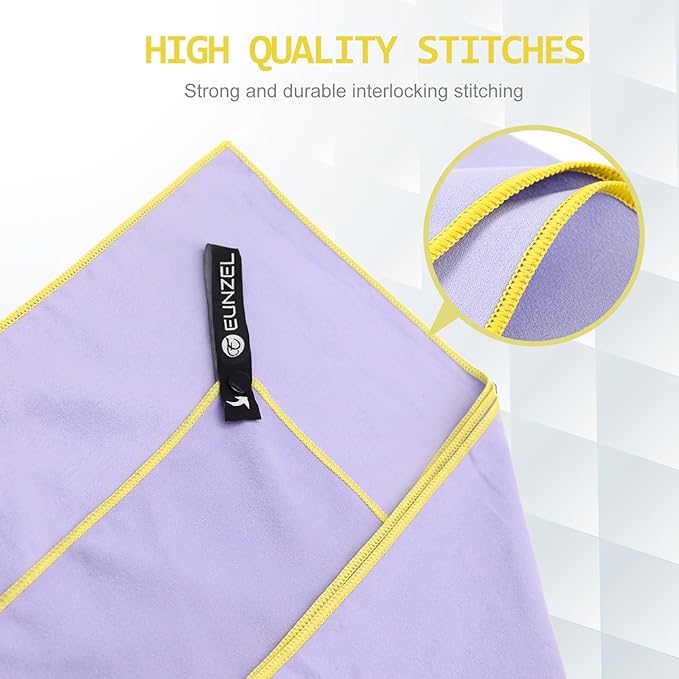 Eunzel Quick Dry Camping Towel, Microfiber Travel Towel Super Absorbent Fast Drying Towel for Camping, Beach, Gym, Backpacking, Yoga & Swimming(40" x 72", Taro Purple)