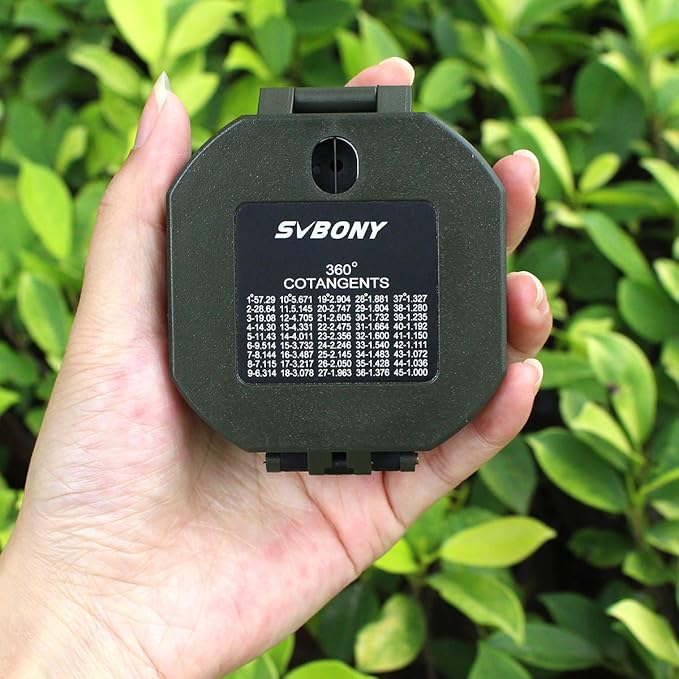 SVBONY Camping Military Compass Pocket Transit Multifunction Compass Lensatic Sighting Fluorescent Waterproof for Hunting Hiking with Strap
