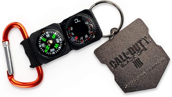 Call of Duty: Black Ops 4 Logo & Keychain Compass Navigation Set | Includes Thermometer, Compass, & Black Ops 4 Shield Emblem
