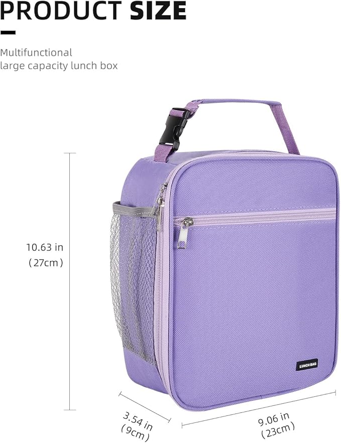 Lunch box Lunch bag for men women Insulated Lunchbox Lunch bags for Work Picnic Travel (Purple)