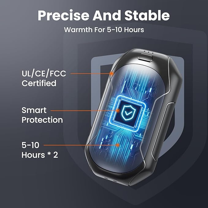 Rechargeable Hand Warmers 2 Pack, Electric Hand Warmer Reusable, 2 in 1 Pocket Portable Hand Warmer Outdoor/Indoor/Hunting/Camping/Working USB Hand Warmers for Men Women Kids