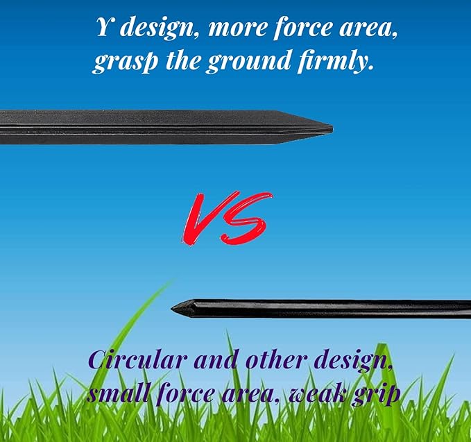 Tent Stakes Heavy Duty,Metal Tent Stakes,Aluminum Tent Pegs with Refective Tent Cords,Yard Stakes,Groud Stakes,Stakes for Inflatables&Camping&Ground-14Pack-Black