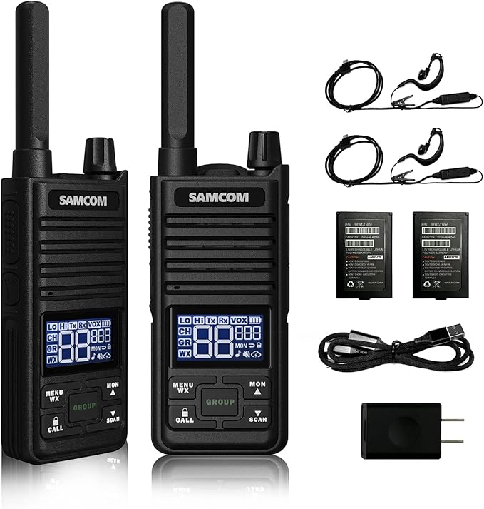 SAMCOM T2 Two Way Radios Long Range GMRS Walkie Talkies for Adults, Type C Chargerable Small 2 Way Radios Portable GMRS Handheld Radios, 30 Channels Group Call for Campsites Restaurant Hiking (2 Pcs)