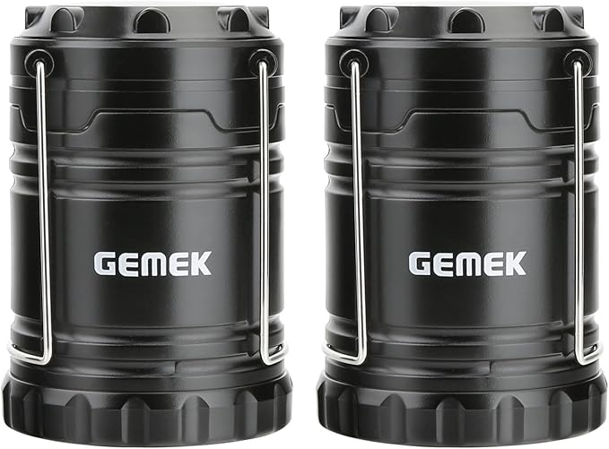 GEMEK Lantern Camping Essentials Lights, Tent Lights for Emergency, Survival Gear and Supplies for Hurricane, Led Flashlight for Power Outages, Battery Operated Lamp