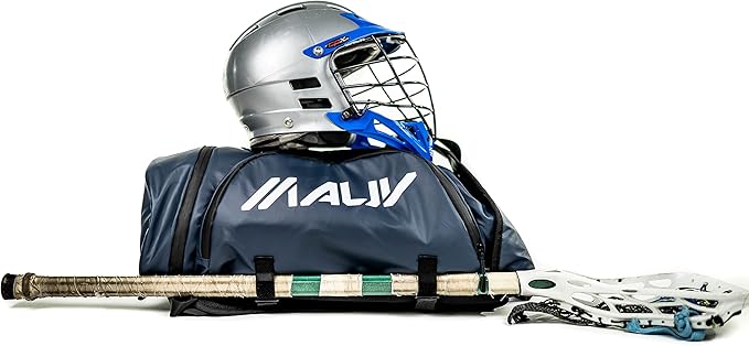 MAUV Premium Lacrosse Bag - Lacrosse Backpack - Holds Most Lacrosse or Field Hockey Equipment with Two Stick Holders and Separate Cleats Compartment - Black - Navy - Army Green - Arctic White