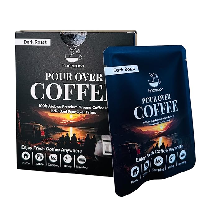 Hachidoori Single-Serve Portable Pour Over Drip Coffee – 7 Ready-to-Brew Packs with Ground Coffee & Filters | Fresh Coffee Anytime – Travel, Camping, Office.