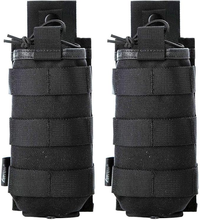 Radio Case/Holster/Pouch/Holder/Bag Tactical Universal Case Military Molle Radio Case for Baofeng Motorola Midland CB Walkie Talkies Compatible with 5.11 Bags (Black 2 Pack)