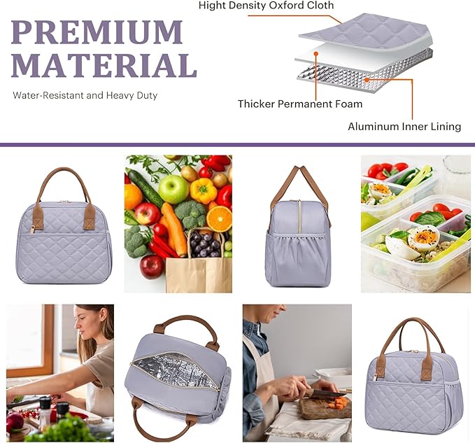 CAMTOP Lunch Box for Women Men Insulated Lunch Bag Lunch Tote Bag Leakproof Thermal Cooler Large Capacity for Travel Work School Picnic