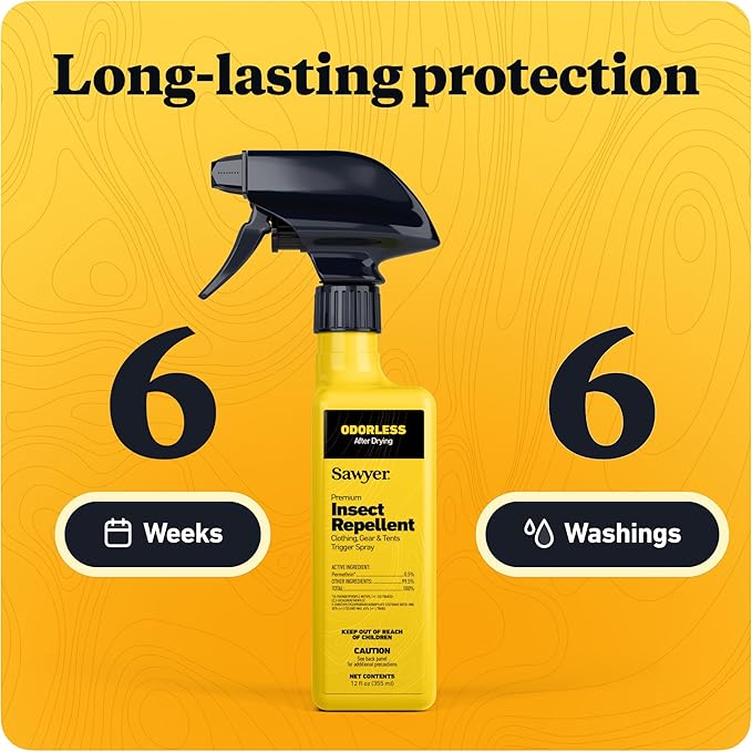 Sawyer Products SP6492 Premium Permethrin Insect Repellent for Clothing, Gear & Tents, Trigger Spray, 12-Ounce, Twin Pack
