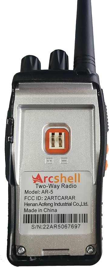 Rechargeable Long Range Two-Way Radios with Earpiece 10 Pack Arcshell AR-5 Walkie Talkies Li-ion Battery and Charger Included (10 Pack)