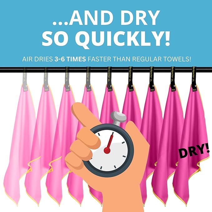 Backpacking Ultralight Quick Dry Microfiber Soft Fast Drying Hand and Face Towel Wash Cloth Camping Yoga Hiking Active Lifestyle Small (Magenta)