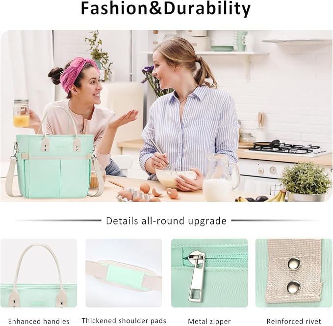 MAXTOP Lunch Bag Women for Work Insulated Thermal Lunch Box with Wide-Open Pocket Reusable Leakproof Cooler Bags with Removable Shoulder Strap for Teacher Nurse Office Picnic Travel