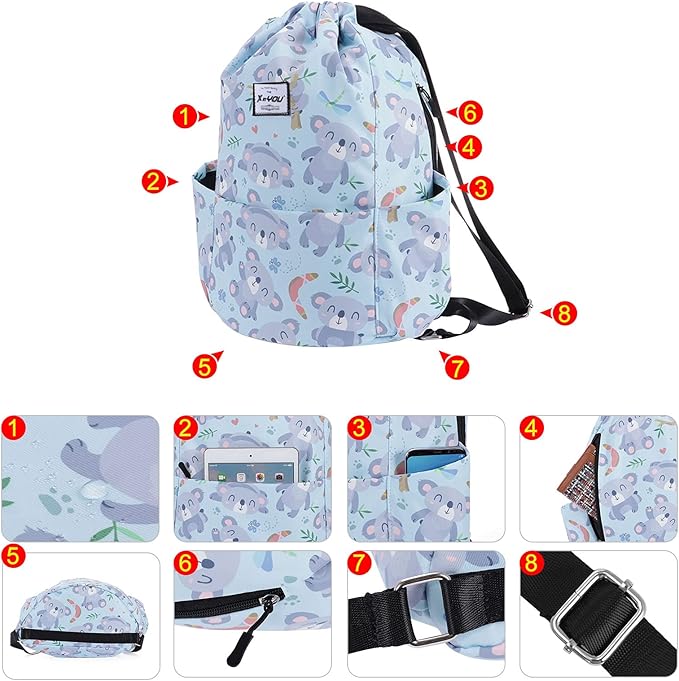 XEYOU Drawstring Sports Backpack Lightweight Gym Yoga Sackpack Shoulder Rucksack Casual Outdoor Daypack for Women and Men