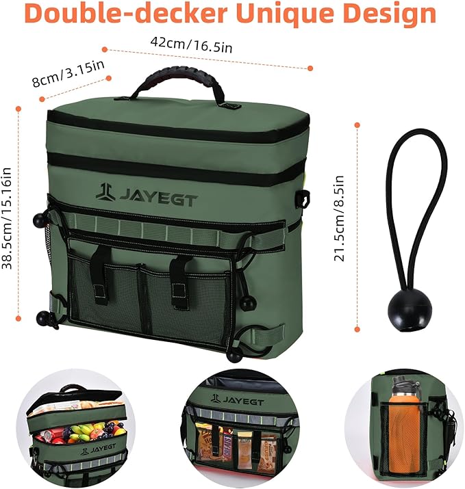 Kayak Cooler Behind Seat - Waterproof Cooler Bag Compatible with Lawn-Chair Seat Kayak,Kayak Accessories Camping Cooler, Portable Ice Chest for Fishing, Beach,Picnic, Trips