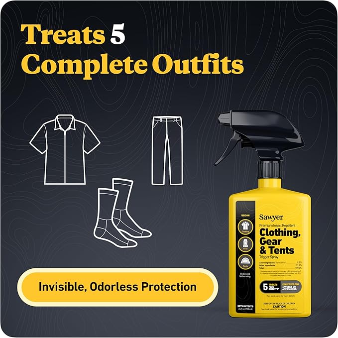 Sawyer Products SP657 Premium Permethrin Insect Repellent for Clothing, Gear & Tents, Trigger Spray, 24-Ounce