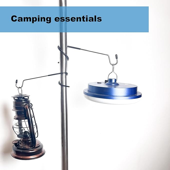 Camping Lantern Hook Hanger Tent Light Outdoor Lamp Hanger Small Non-Slip for Camping Hiking - 2pcs