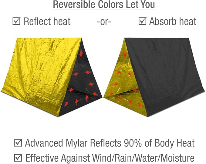 Swiss Safe Emergency Mylar Thermal Blankets + Bonus Space Blanket - Compact & Insulated for Cold Weather - Designed for NASA, Outdoor Camping, Survival, First Aid Car Kit - Black & Gold, 4 Pack