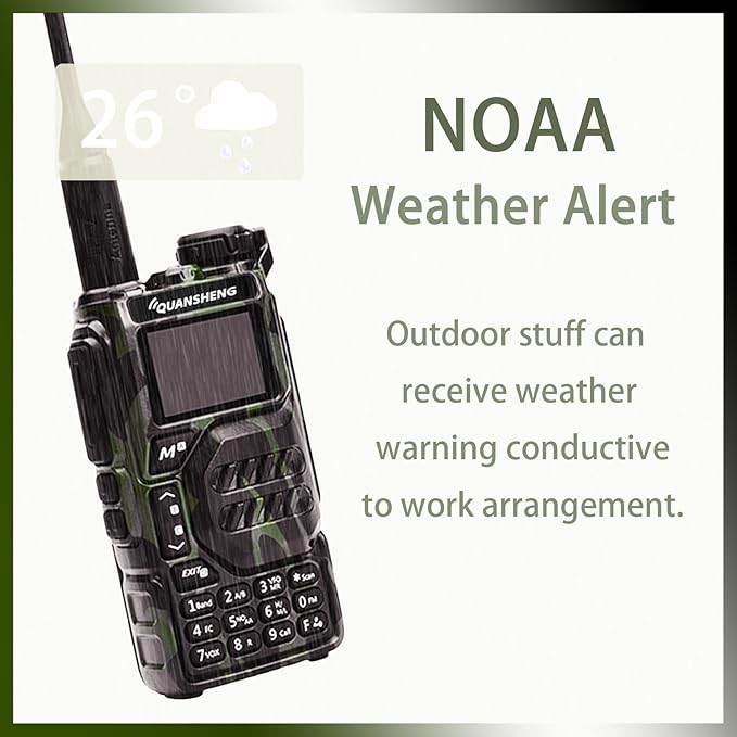 Quansheng UV-K5 Radio USB-C Charging Dual Band Two Way Radio Long Range for Adult 5W Long Range Handheld Radio NOAA Scrambler/DTMF One Key Copy Camo