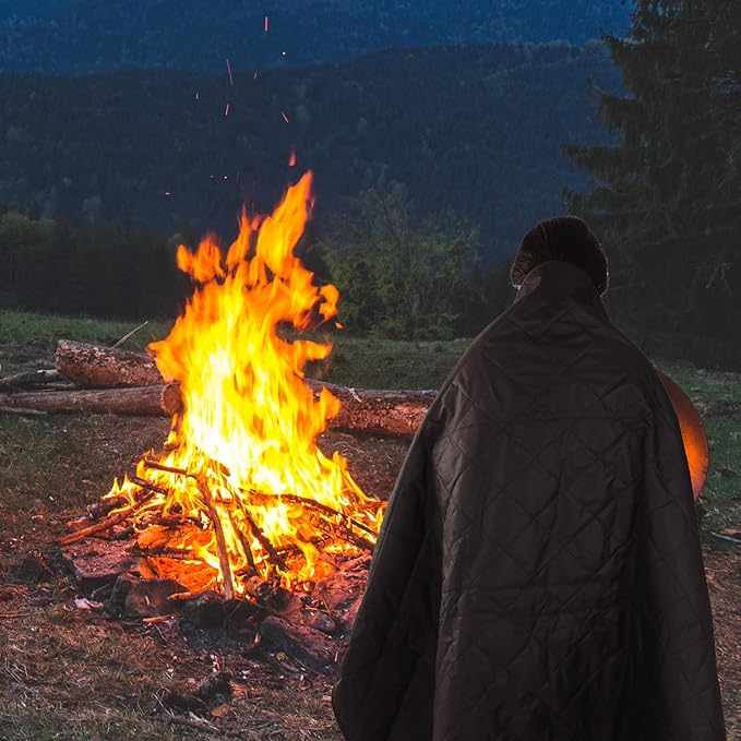 Camping Blanket,Cold Weather Warm Outdoor Blanket,Windproof Triple Layers Warm Comfy Foldable for Camping,Traveling, Stadium, Hiking, Picnics,Machine Washable 76.3"x 56.6"
