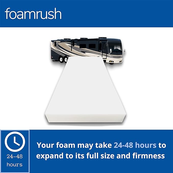 FoamRush 6-Inch Bunk (32" x 75") High Density Foam RV Mattress Replacement, Medium Firm, Pressure Relief, Travel Camper Trailer Truck, Made in USA, CertiPUR-US Certified, Cover Not Included